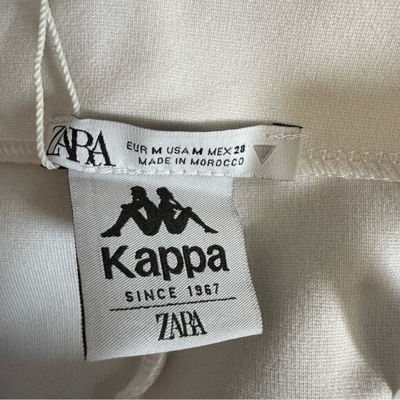 Zara Kappa Mini Skirt White Red Zip Front Summer Medium NWT Collegiate - Picture 7 of 15